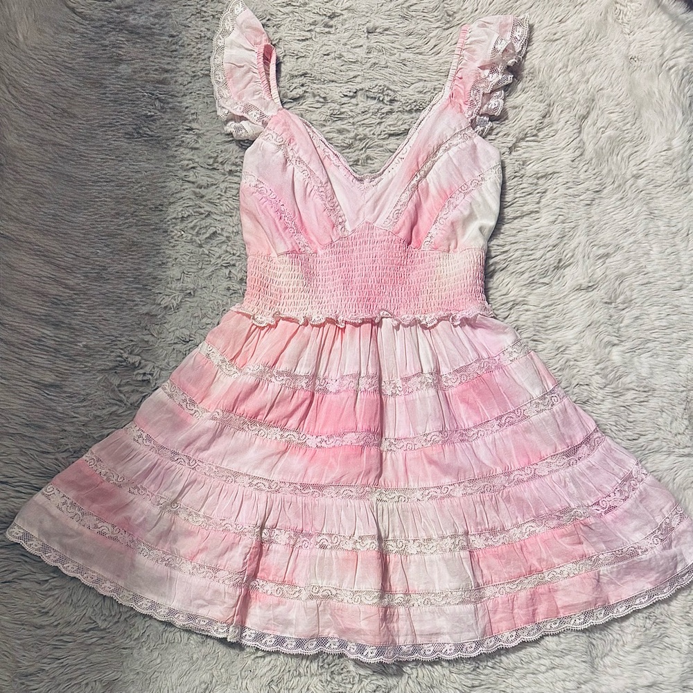 LoveShackFancy Peony Pink Hand Dyed Finny Dress